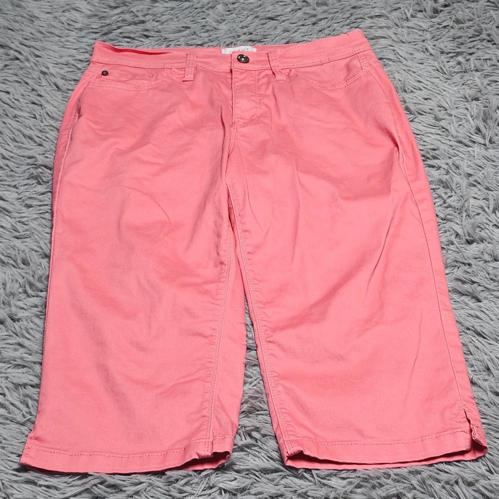 Curve Appeal Bermuda Shorts Womens 8 Pink Cotton‎ Blend Casual Summer Stretch